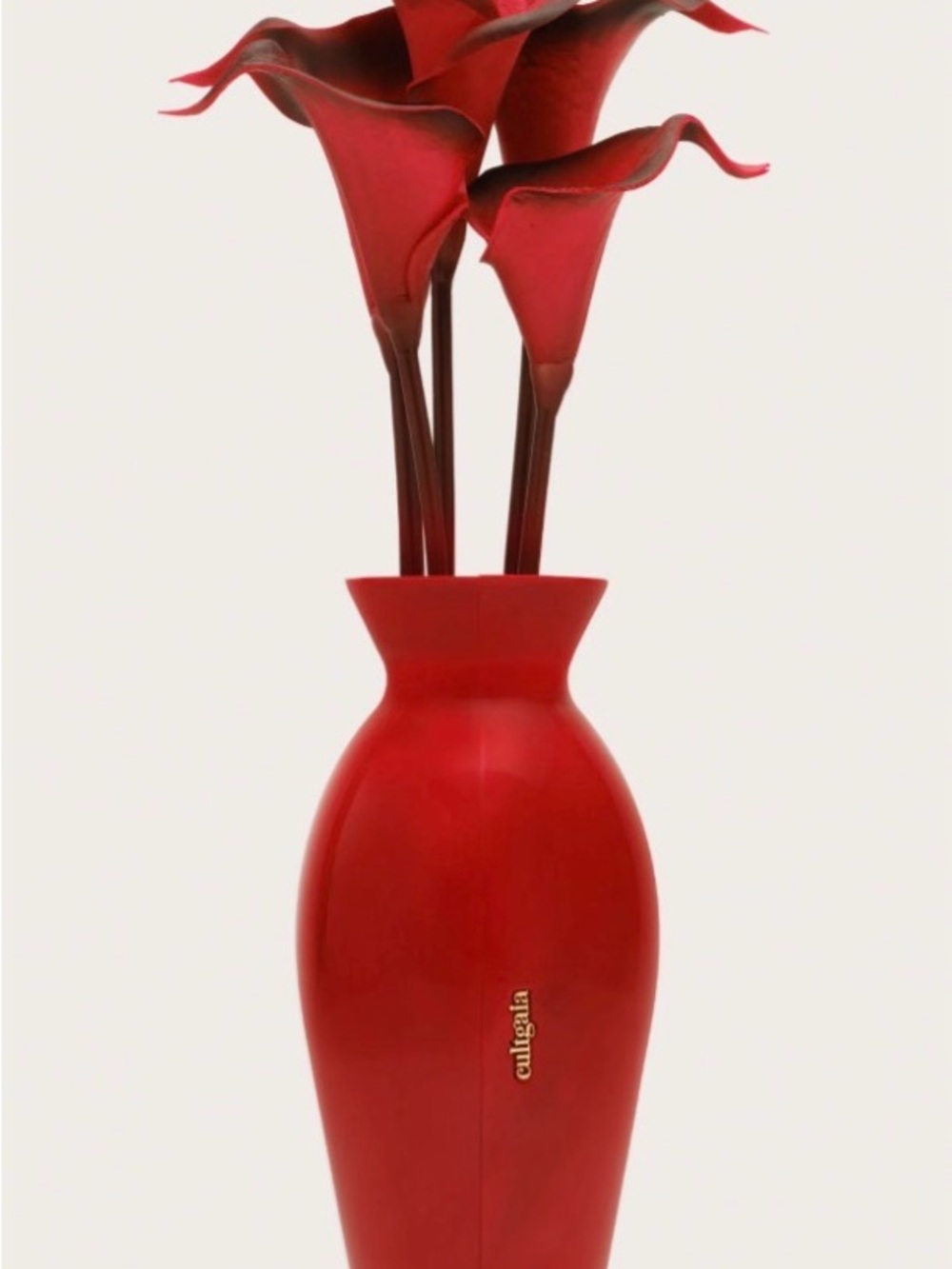 Cult Gaia Red Ceramic Vase clutch with Calla Lillies like brand new with box - Picture 2 of 4
